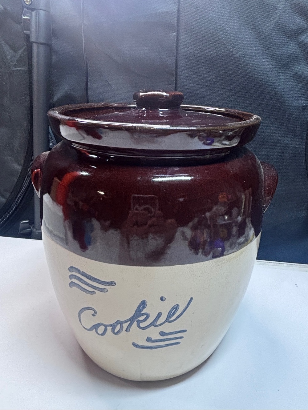 Cookie Crock Bean Pot Look Farmhouse COOKIE JAR Brown Drip Robinson Ransbottom